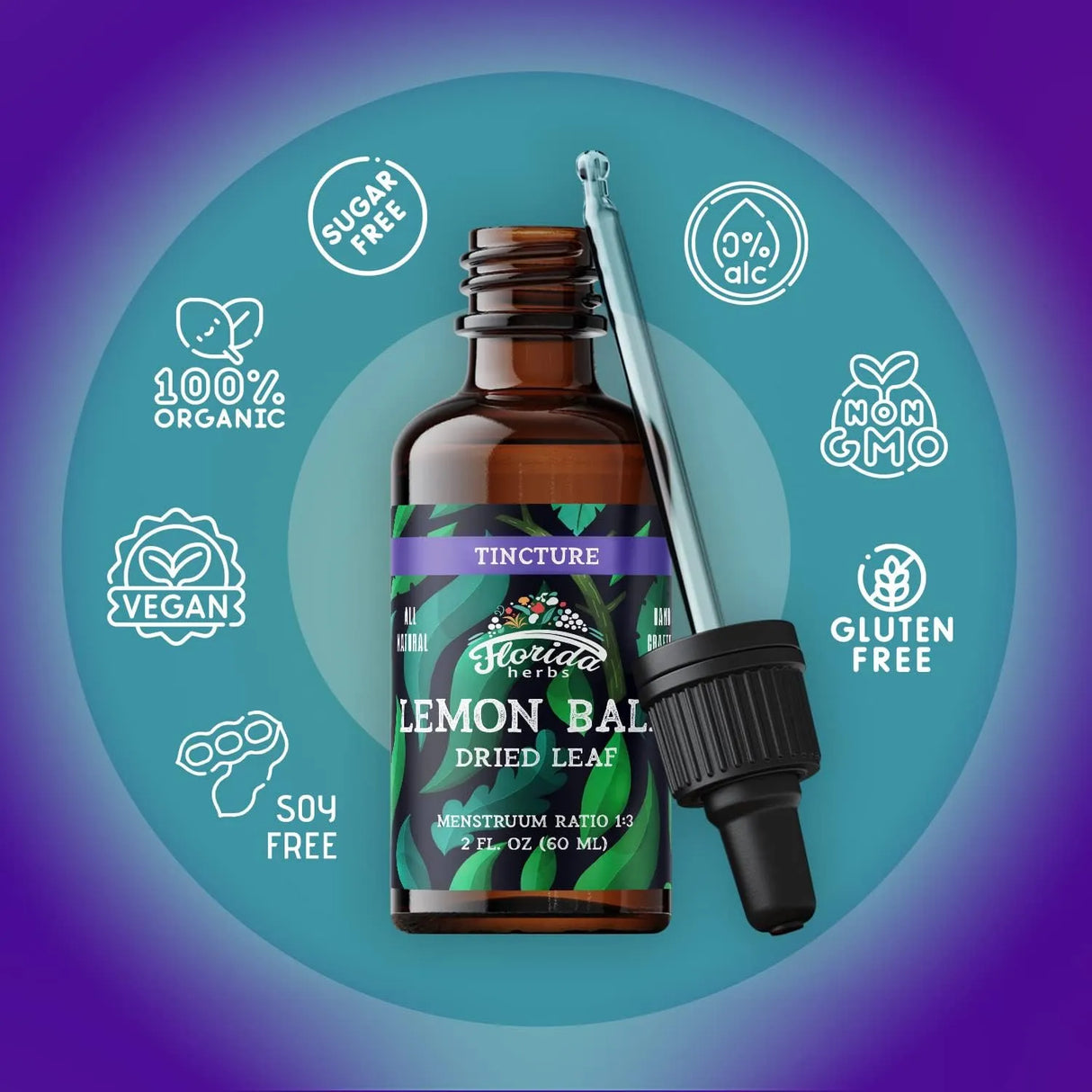 FLORIDA HERBS - Florida Herbs Lemon Balm Tincture 2 Fl.Oz. - The Red Vitamin MX - Suplementos Alimenticios - {{ shop.shopifyCountryName }}