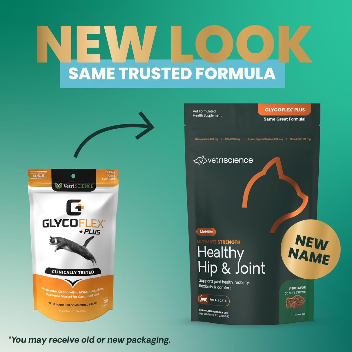 VetriScience Ultimate Strength Healthy Hip & Joint Chews Cats Fish Flavor 30 Masticables