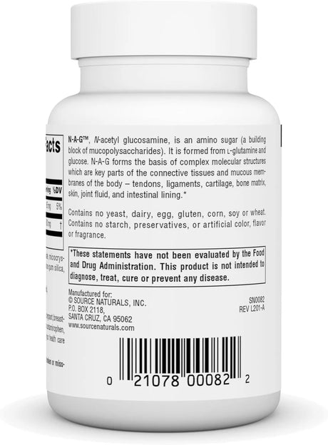 SOURCE NATURALS - Source Naturals N-A-G, N-Acetyl Glucosamine 250Mg. 120 Tabletas - The Red Vitamin MX - Suplementos Alimenticios - {{ shop.shopifyCountryName }}
