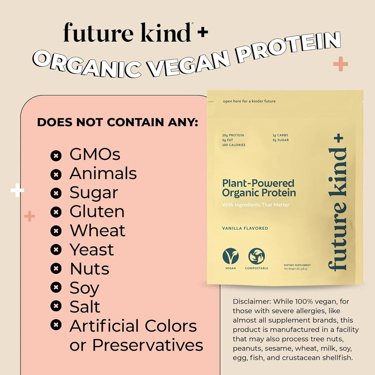 FUTURE KIND - Future Kind Vegan Protein Powder Vanilla 34 Servicios 928Gr. - The Red Vitamin MX - Suplementos Alimenticios - {{ shop.shopifyCountryName }}