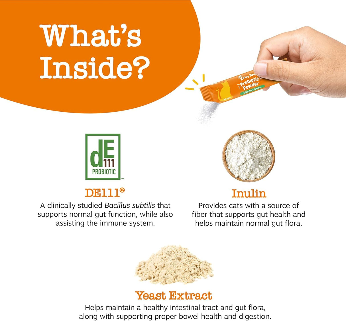 Zesty Paws Powder Probiotics for Cats 30 Paquetes