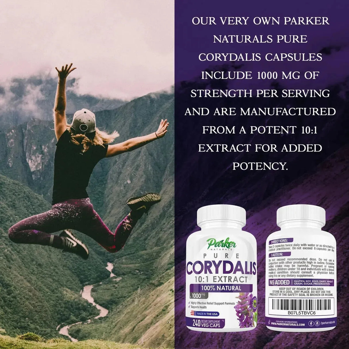 PARKER NATURALS - Parker Naturals Pure Corydalis 1000Mg. 240 Capsulas - The Red Vitamin MX - Suplementos Alimenticios - {{ shop.shopifyCountryName }}