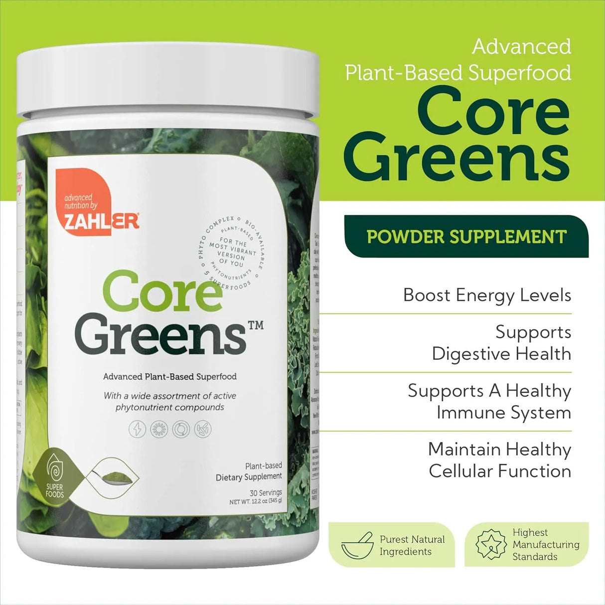 ZAHLER - Zahler Core Greens Powder 30 Servicios Spearmint 340Gr. - The Red Vitamin MX - Suplementos Alimenticios - {{ shop.shopifyCountryName }}