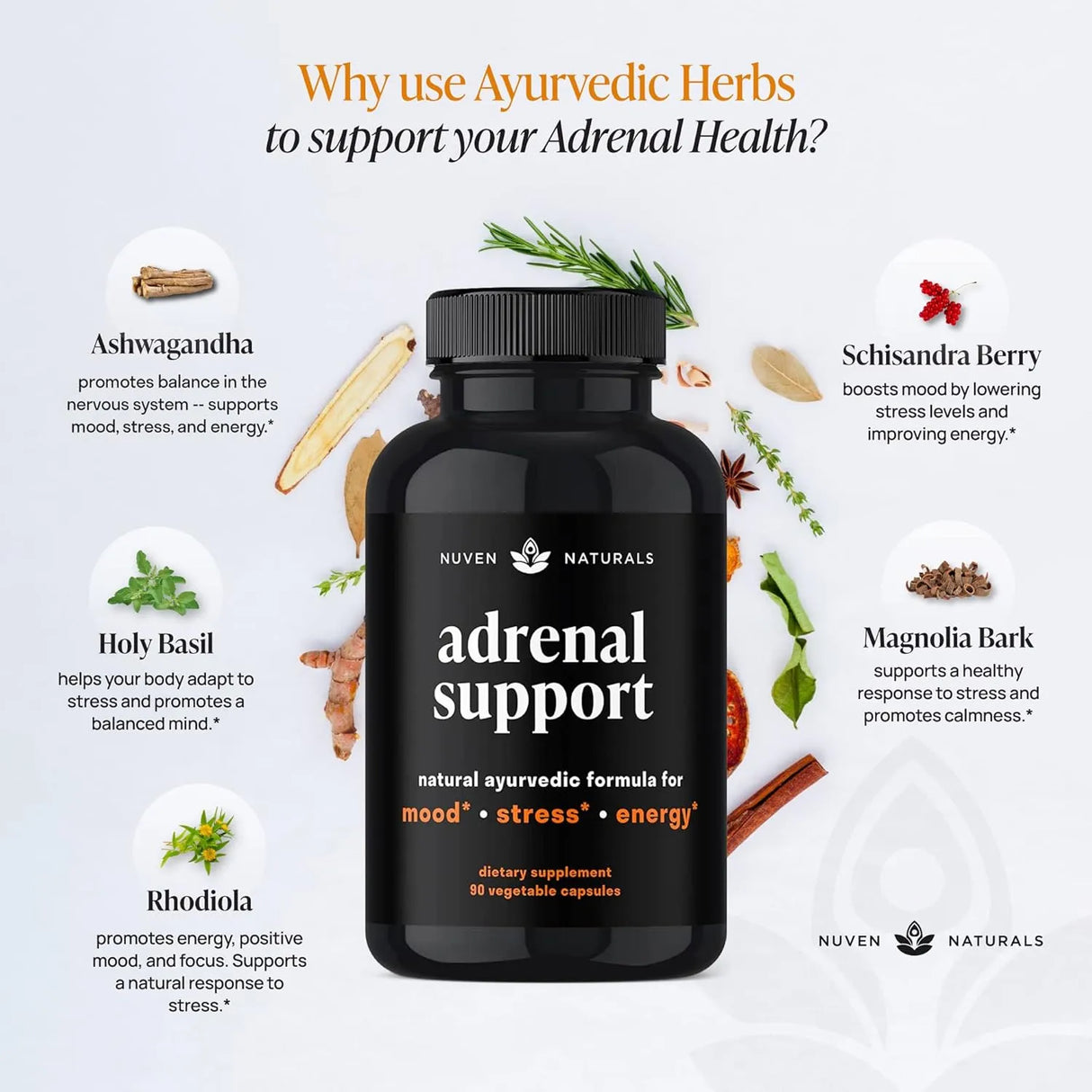 NUVEN NATURALS - Nuven Naturals Adrenal Support 60 Capsulas - The Red Vitamin MX - Suplementos Alimenticios - {{ shop.shopifyCountryName }}