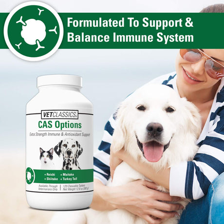 VET CLASSICS - Vet Classics CAS Options Extra Strength Immune Support for Dogs 120 Tabletas Masticables - The Red Vitamin MX - Suplementos Herbales Para Perros - {{ shop.shopifyCountryName }}
