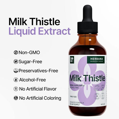 HERBANA - HERBANA Milk Thistle Liquid Extract 4 Fl.Oz. - The Red Vitamin MX - Suplementos Alimenticios - {{ shop.shopifyCountryName }}