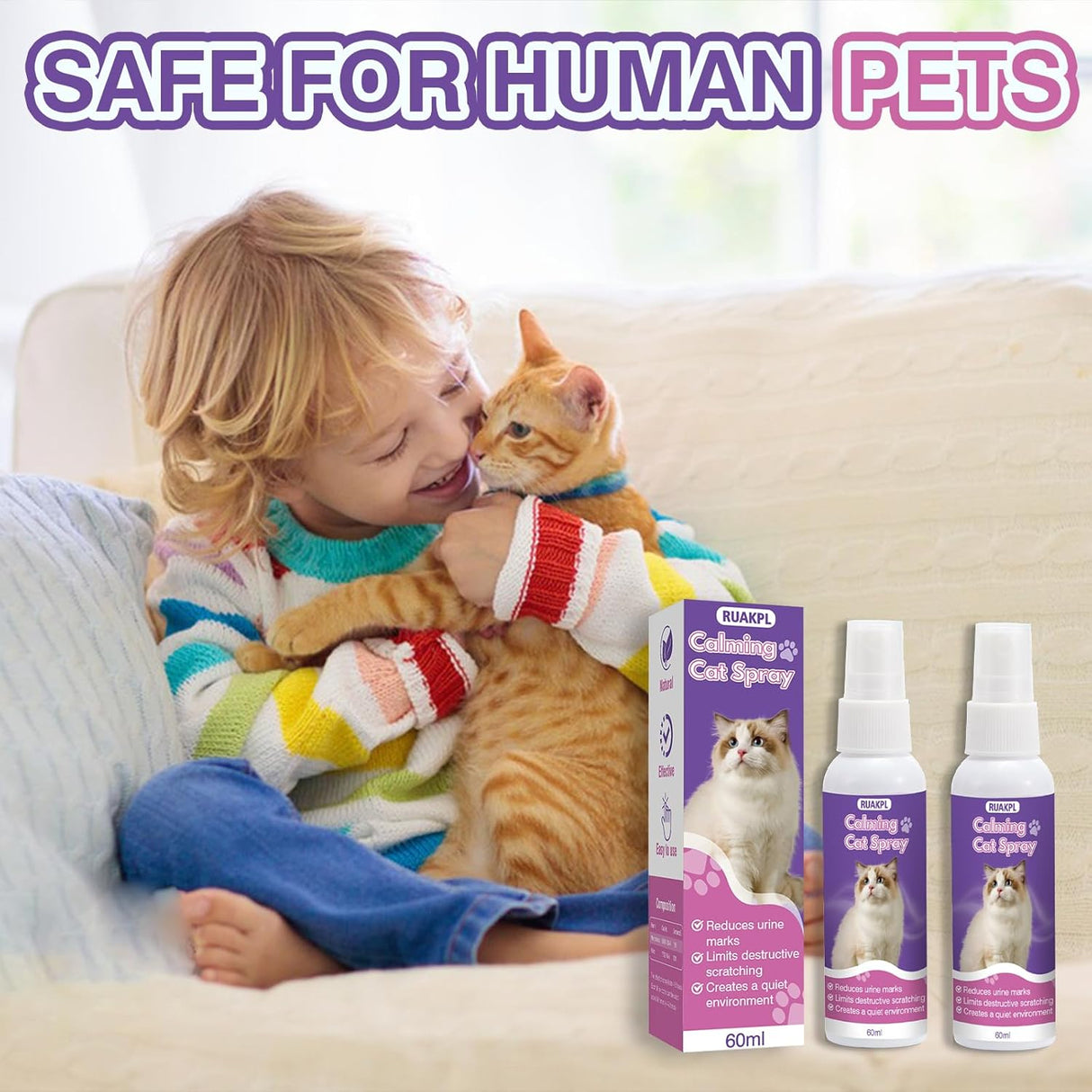 RUAKPL Cat Calming Spray 60Ml. 2 Pack