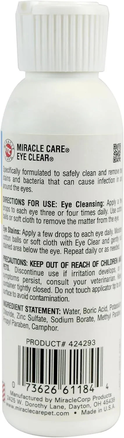 MIRACLE CARE - Miracle Care Eye Clear Tear Stain Remover for Dogs and Cats 4 Fl.Oz. - The Red Vitamin MX - Cuidado De Los Ojos De Los Perros - {{ shop.shopifyCountryName }}