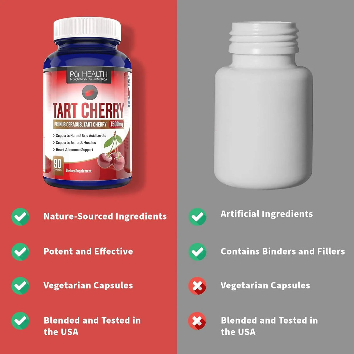 PUR HEALTH - Pur Health Tart Cherry 1500Mg. 90 Capsulas - The Red Vitamin MX - Suplementos Alimenticios - {{ shop.shopifyCountryName }}