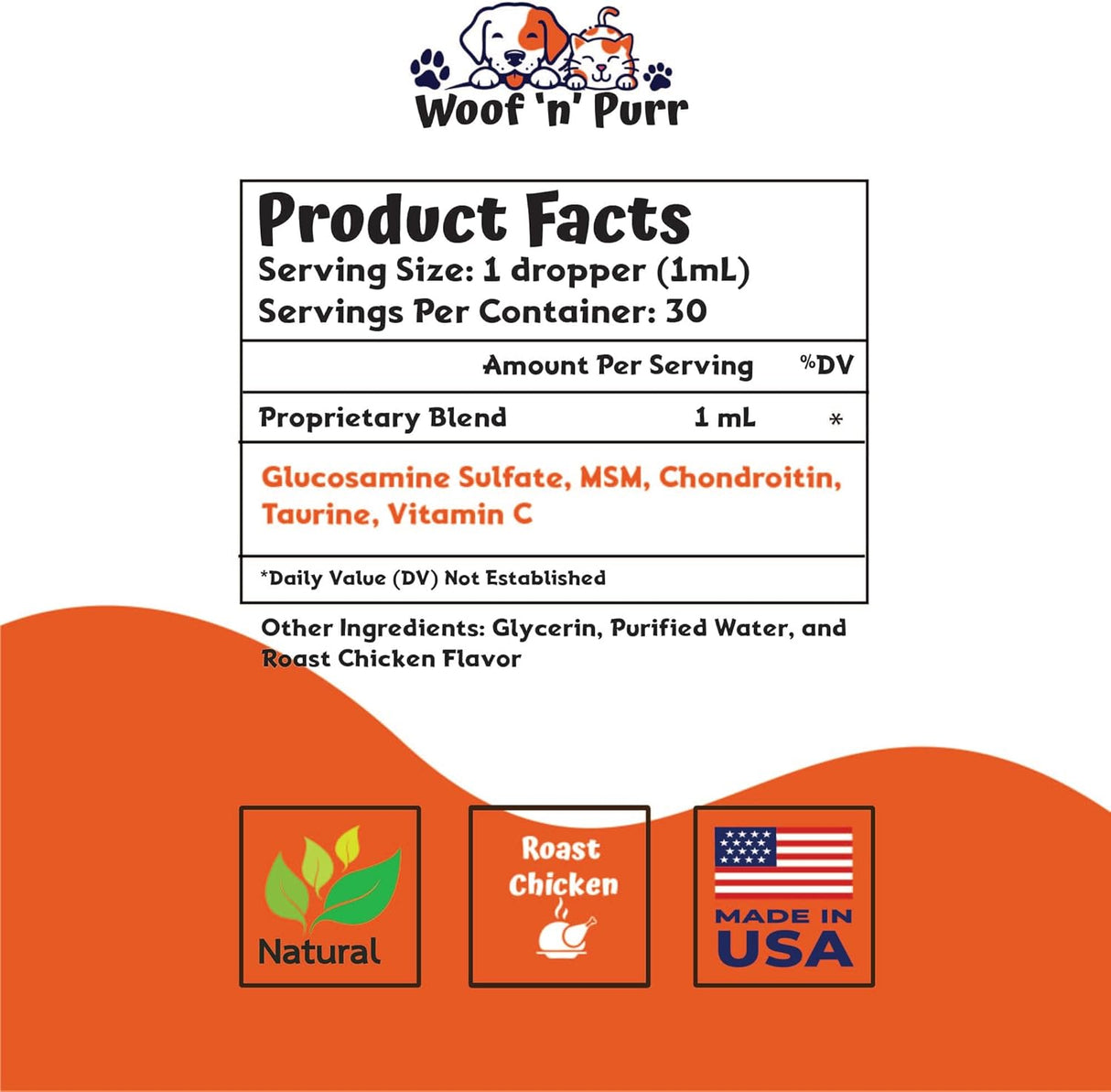 Woof 'n' Purr Glucosamine for Cats 1 Fl.Oz.