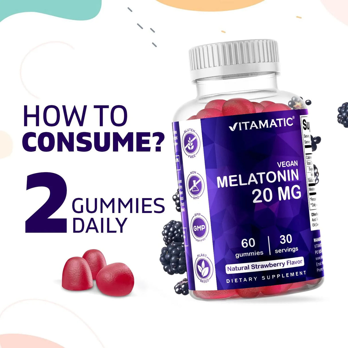 VITAMATIC - Vitamatic Melatonin 20Mg. 60 Gomitas 2 Pack - The Red Vitamin MX - Suplementos Alimenticios - {{ shop.shopifyCountryName }}