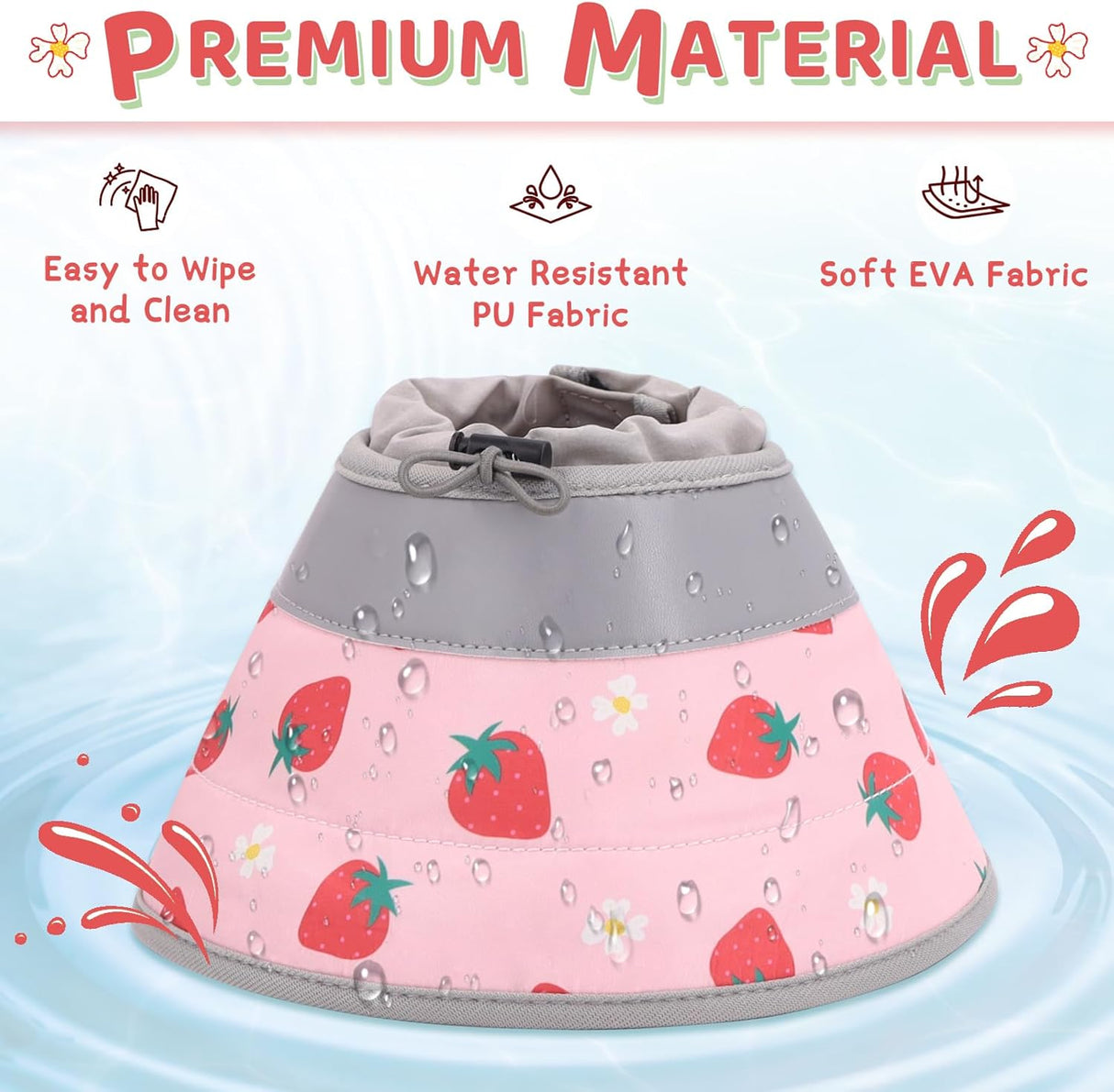 GoGoPaw Cat Cone Collar Soft to Stop Licking Adjustable Foldable PINK SMALL