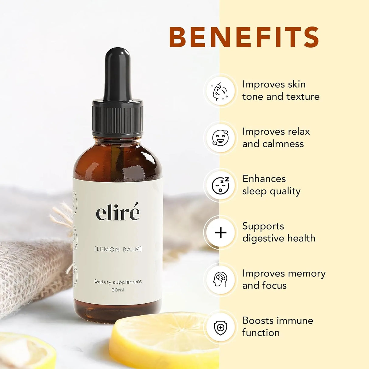 ELIRE - Elire Organic Lemon Balm Extract 30Ml. - The Red Vitamin MX - Suplementos Alimenticios - {{ shop.shopifyCountryName }}