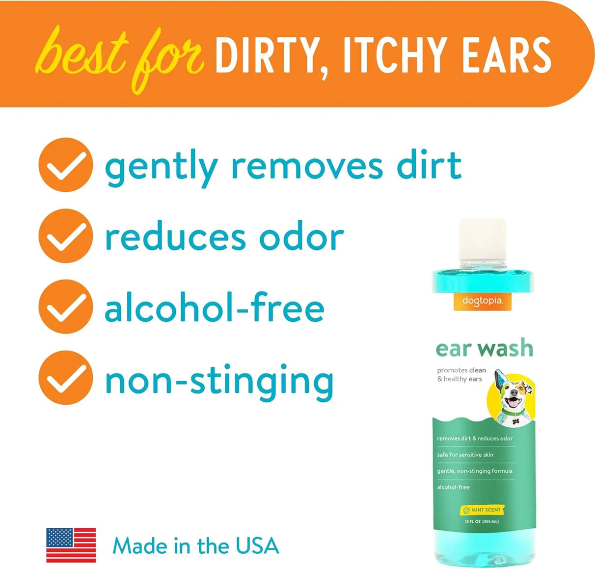 DOGTOPIA - Dogtopia Ear Wash Solution for Pets 12 Fl.Oz. - The Red Vitamin MX - Cuidado Del Oído De Perros - {{ shop.shopifyCountryName }}