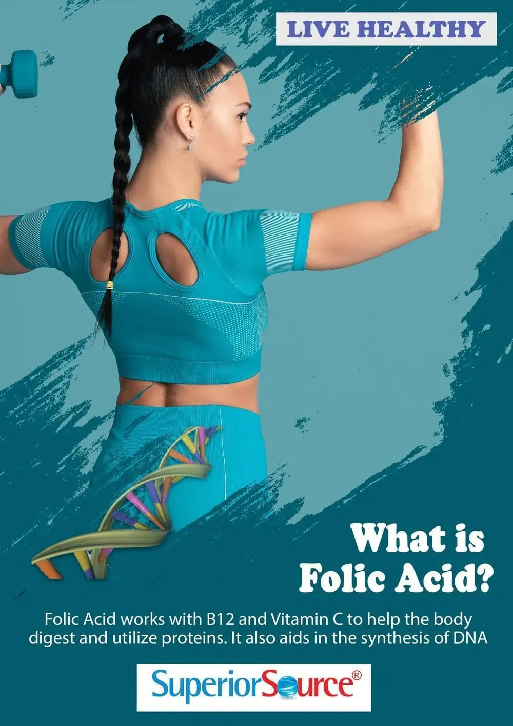 SUPERIOR SOURCE - Superior Source Folic Acid Vitamin B9 1200mcg 100 Tabletas - The Red Vitamin MX - Suplementos Alimenticios - {{ shop.shopifyCountryName }}