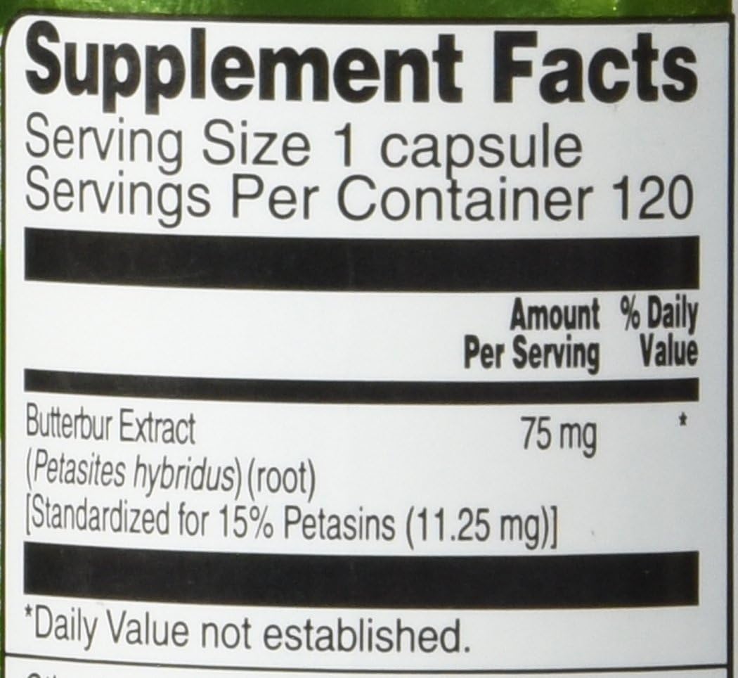 Vitacost Butterbur Extract 75Mg. 120 Capsulas