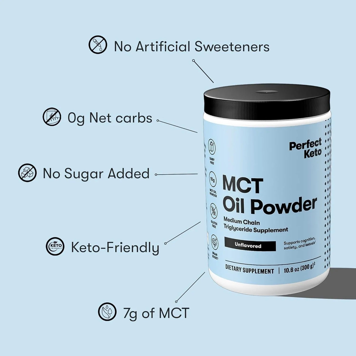 PERFECT KETO - Perfect Keto 7g MCT Oil Powder Unflavored 30 Servicios 300Gr. - The Red Vitamin MX - Suplementos Alimenticios - {{ shop.shopifyCountryName }}