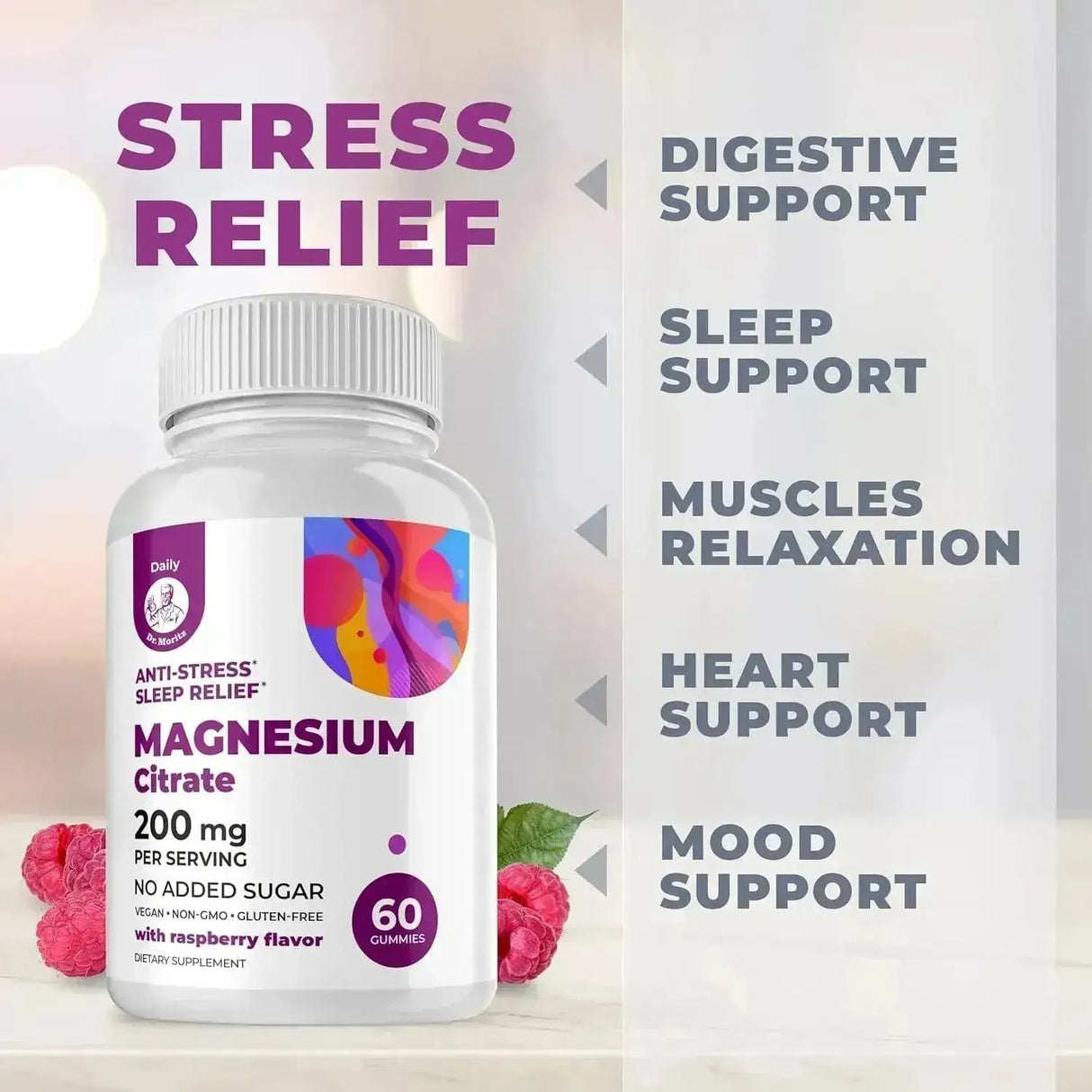 DR. MORITZ - DR. MORITZ Magnesium Gummies Sugar-Free 200Mg. 60 Gomitas - The Red Vitamin MX - Suplementos Alimenticios - {{ shop.shopifyCountryName }}