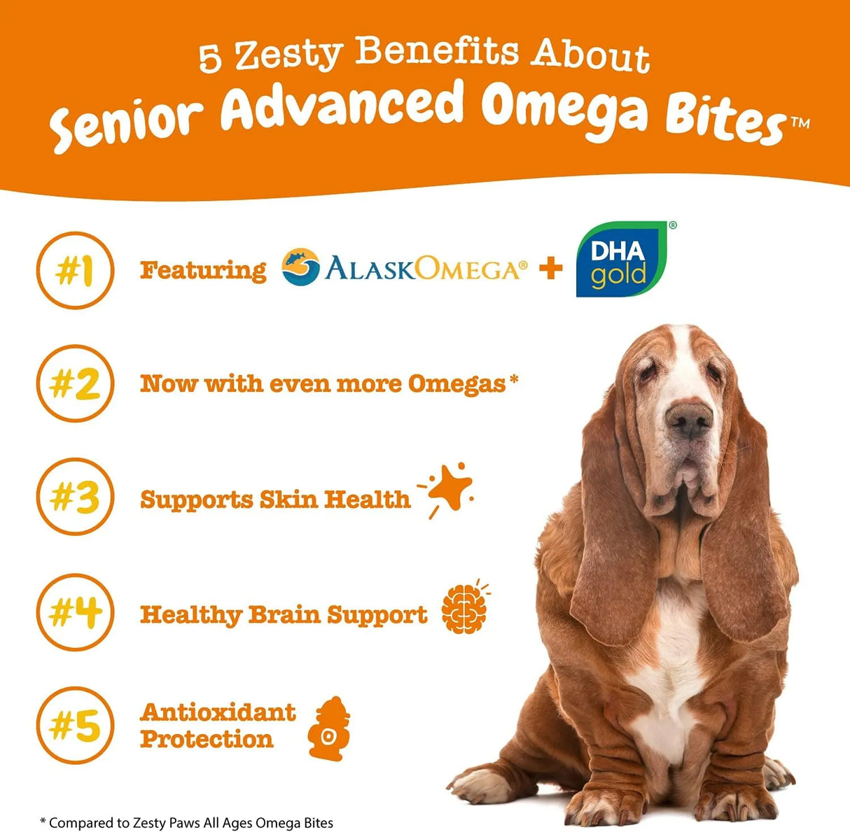 ZESTY PAWS - Zesty Paws Senior Advanced Omega Bites Skin Health 90 Masticables - The Red Vitamin MX - Aceite De Pescado Para Perros - {{ shop.shopifyCountryName }}