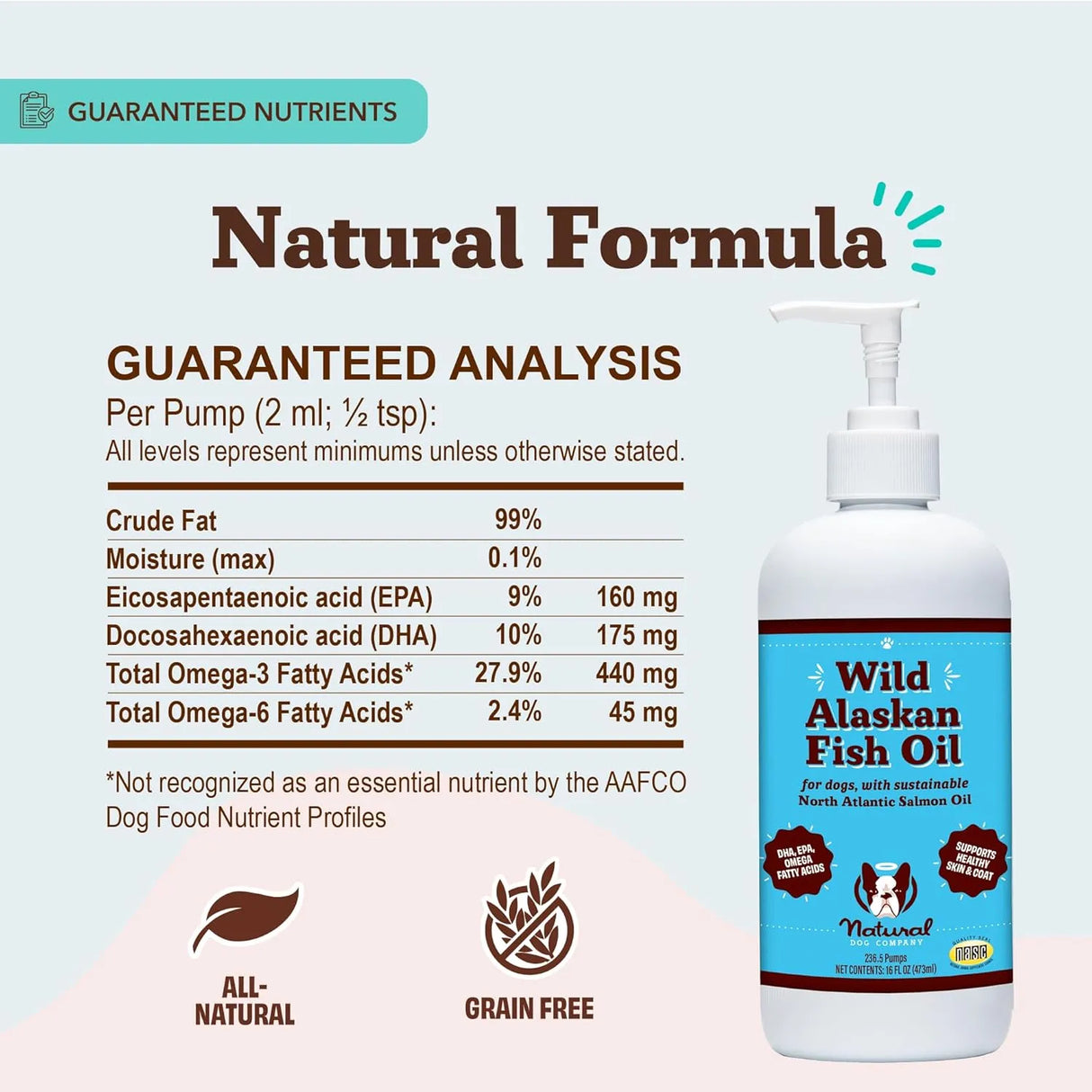NATURAL DOG - Natural Dog Company Wild Alaskan Fish Oil for Dogs 16 Fl.Oz. - The Red Vitamin MX - Aceite De Pescado Para Perros - {{ shop.shopifyCountryName }}
