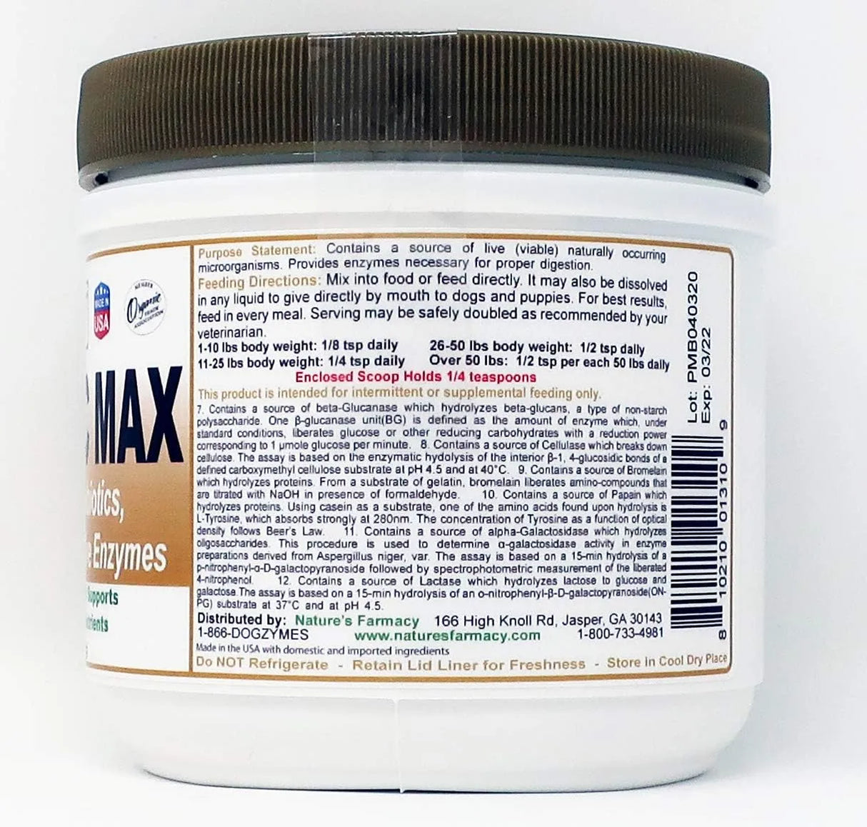 DOGZYMES - Dogzymes Probiotic Max 227Gr. - The Red Vitamin MX - Probióticos Para Perros - {{ shop.shopifyCountryName }}