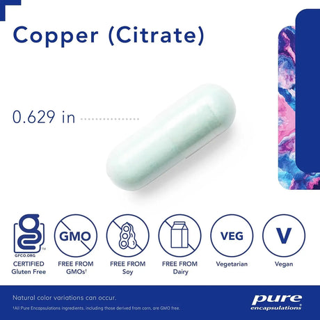 PURE ENCAPSULATIONS - Pure Encapsulations Copper Citrate 60 Capsulas - The Red Vitamin MX - Suplementos Alimenticios - {{ shop.shopifyCountryName }}