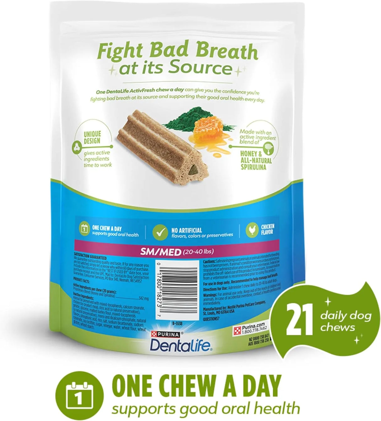 PURINA - Purina DentaLife ActivFresh Dog Chews for Small and Medium Dogs 21 Piezas - The Red Vitamin MX - Cuidado Dental Para Perros - {{ shop.shopifyCountryName }}