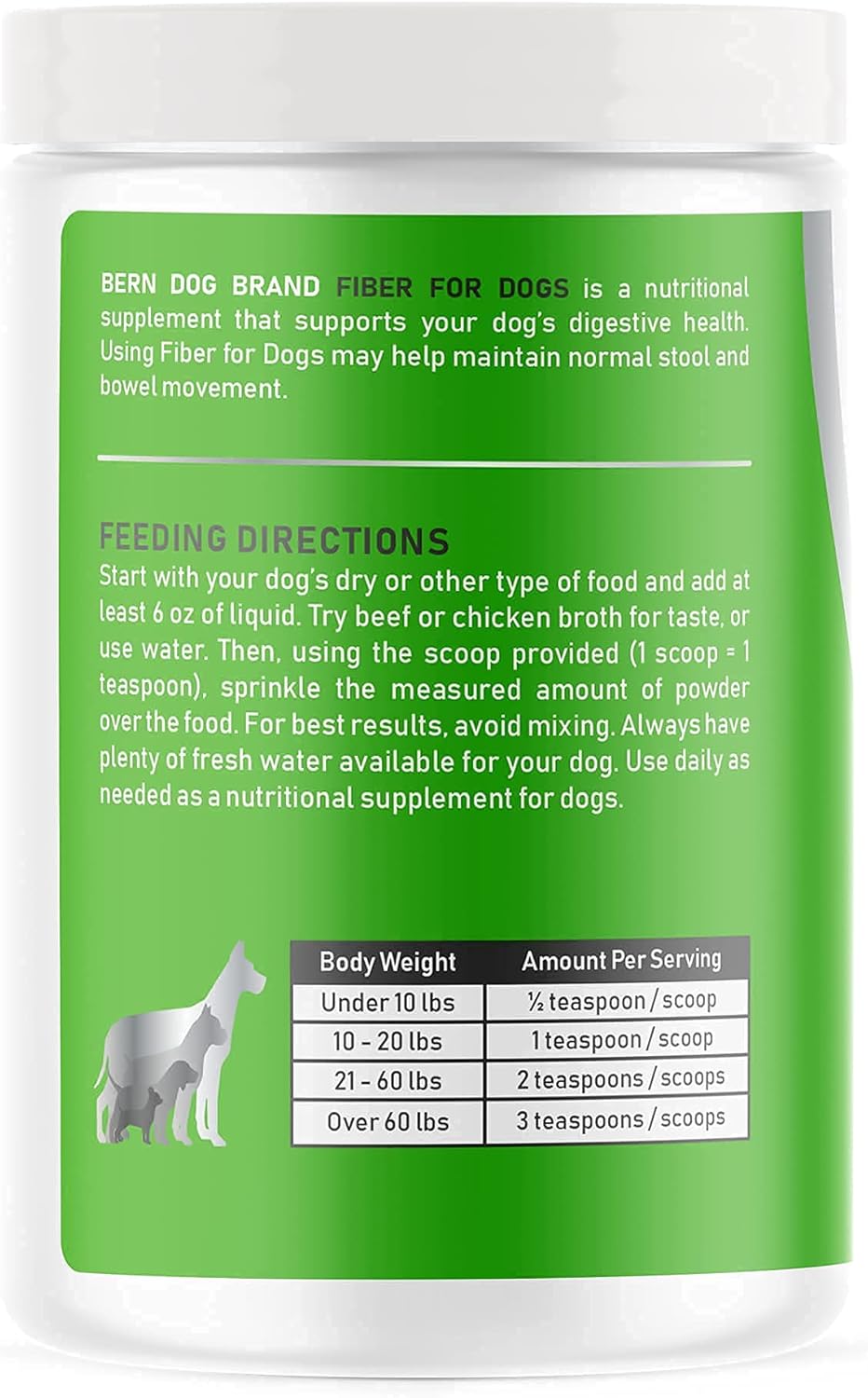 Bern Dog Brand Fiber for Dogs Psyllium Seed Husk Powder 340Gr.