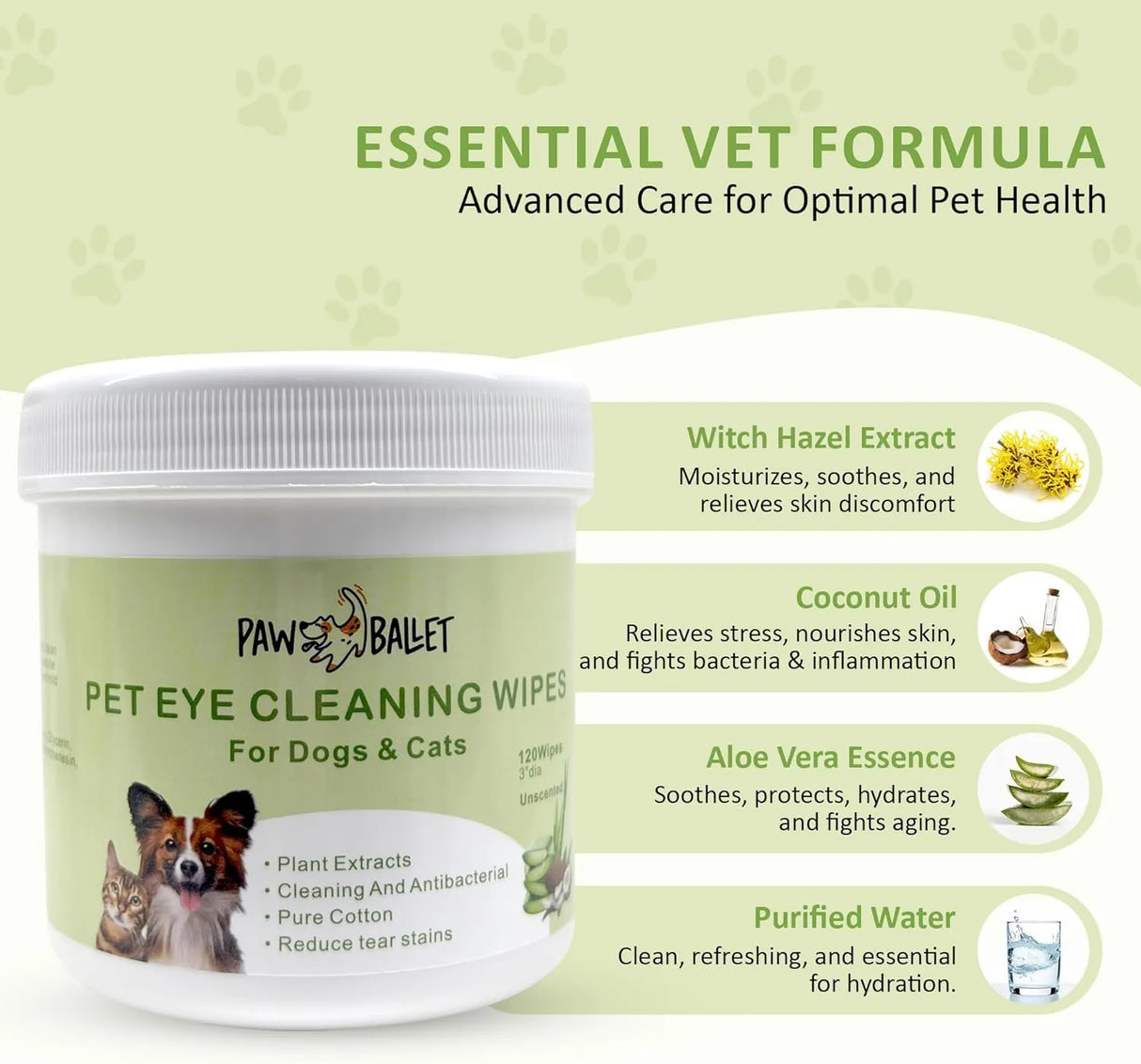 PAW BALLET - PAW BALLET Pet Eye Wipes for Cats & Dogs 120 Toallitas - The Red Vitamin MX - Cuidado De Los Ojos De Los Perros - {{ shop.shopifyCountryName }}