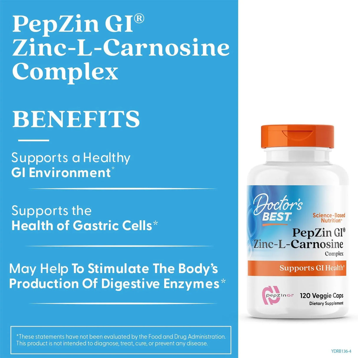 DOCTOR'S BEST - Doctor's Best PepZin GI Zinc-L-Carnosine Complex 120 Capsulas - The Red Vitamin MX - Suplementos Alimenticios - {{ shop.shopifyCountryName }}
