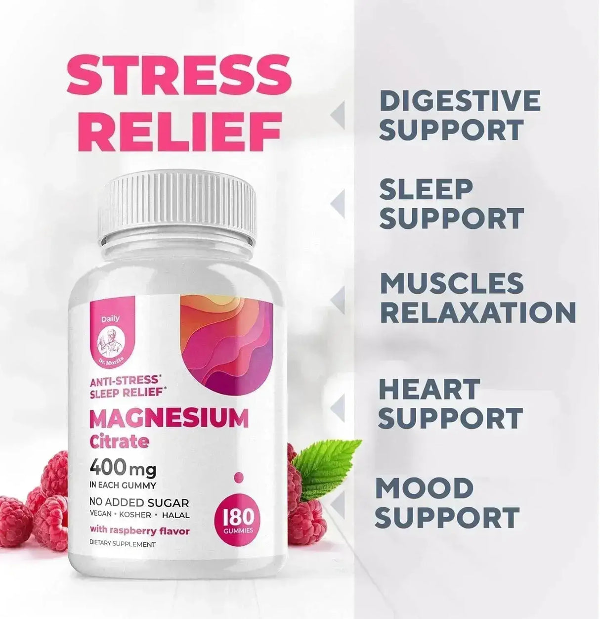 DR. MORITZ - Dr. Moritz Magnesium Gummies for Adults 400Mg. 180 Gomitas - The Red Vitamin MX - Suplementos Alimenticios - {{ shop.shopifyCountryName }}