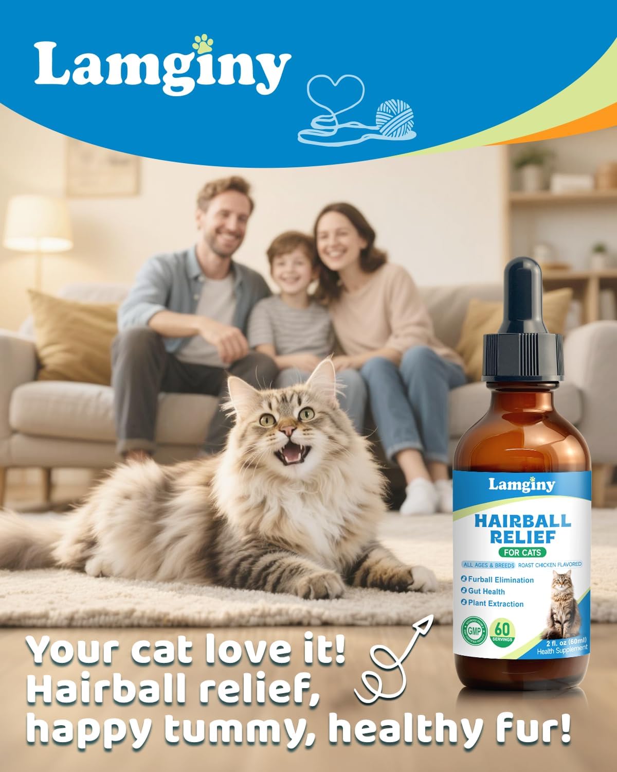 LAMGINY Hairball Relief for Cats 60Ml.