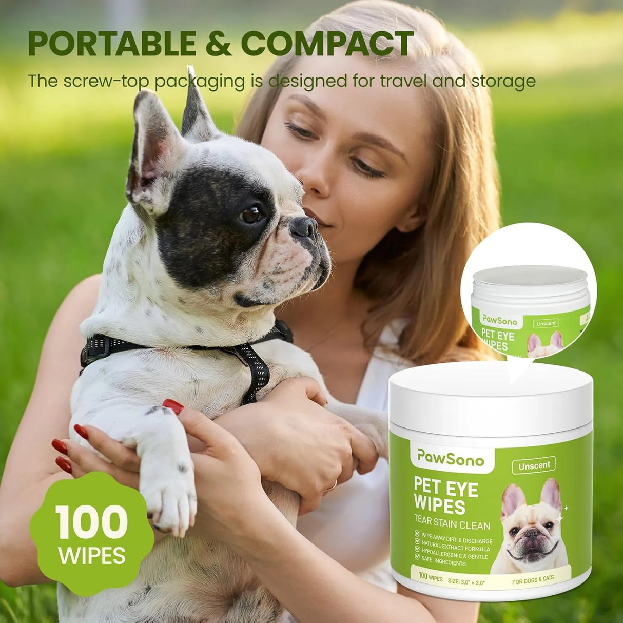 PAWSONO - PawSono Eye Wipes for Dogs & Cats Unscent 100 Toallitas 2 Pack - The Red Vitamin MX - Cuidado De Los Ojos De Los Perros - {{ shop.shopifyCountryName }}