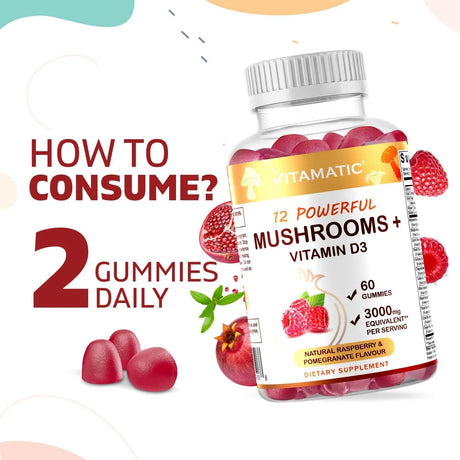 VITAMATIC - Vitamatic Mushroom Complex with D3 60 Gomitas 2 Pack - The Red Vitamin MX - Suplementos Alimenticios - {{ shop.shopifyCountryName }}