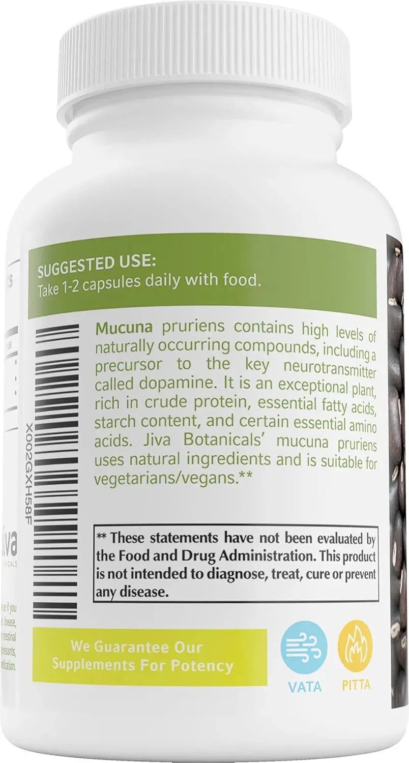 JIVA BOTANICALS - Jiva Botanicals Organic Mucuna Pruriens 90 Capsulas - The Red Vitamin MX - Suplementos Alimenticios - {{ shop.shopifyCountryName }}