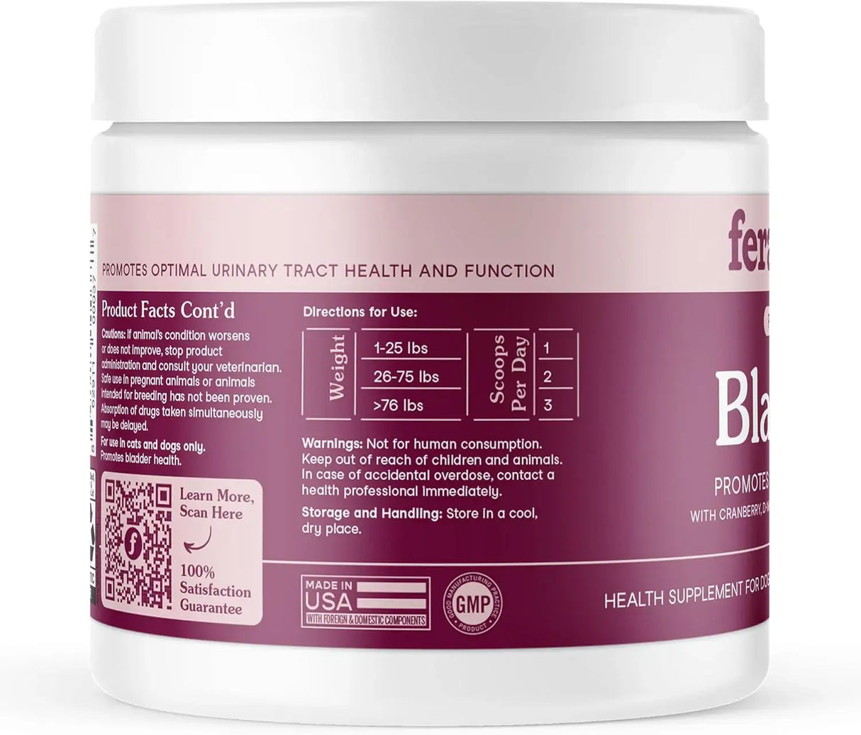 FERA PETS - Fera Pet Organics Bladder Cranberry Supplement for Dogs 60 Servicios - The Red Vitamin MX - Salud De Tracto Urinario Para Perros - {{ shop.shopifyCountryName }}