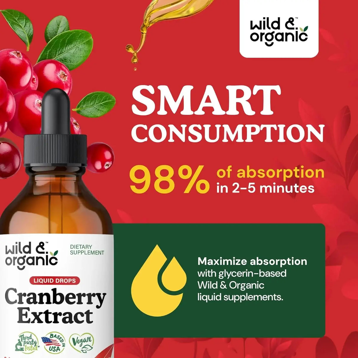 WILD & ORGANIC - Wild & Organic Cranberry Supplement Drops 4 Fl.Oz. - The Red Vitamin MX - Suplementos Alimenticios - {{ shop.shopifyCountryName }}