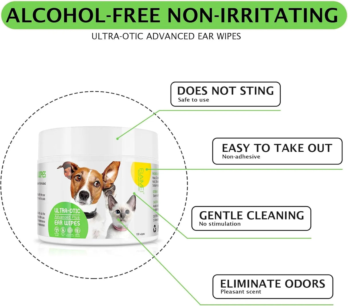 ELAIMEI - ELAIMEI Dog Ear Wipes 50 Toallitas - The Red Vitamin MX - Cuidado Del Oído De Perros - {{ shop.shopifyCountryName }}