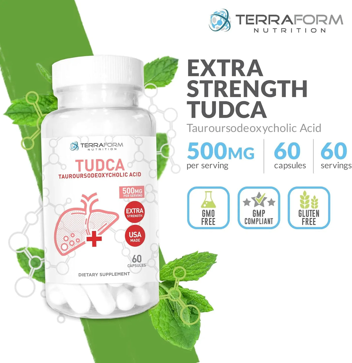 TERRAFORM NUTRITION - TerraForm Nutrition Pure TUDCA 500Mg. 60 Capsulas - The Red Vitamin MX - Suplementos Alimenticios - {{ shop.shopifyCountryName }}