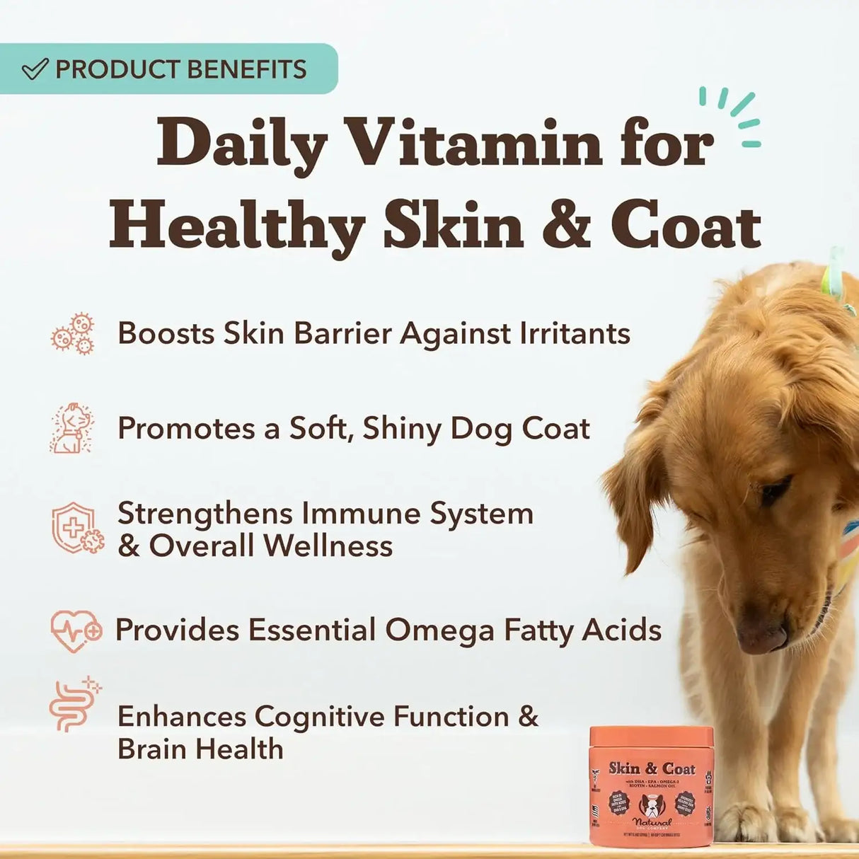NATURAL DOG - Natural Dog Company Skin & Coat Omega-3 Rich Salmon Oil Chews 180 Masticables - The Red Vitamin MX - Aceite De Pescado Para Perros - {{ shop.shopifyCountryName }}