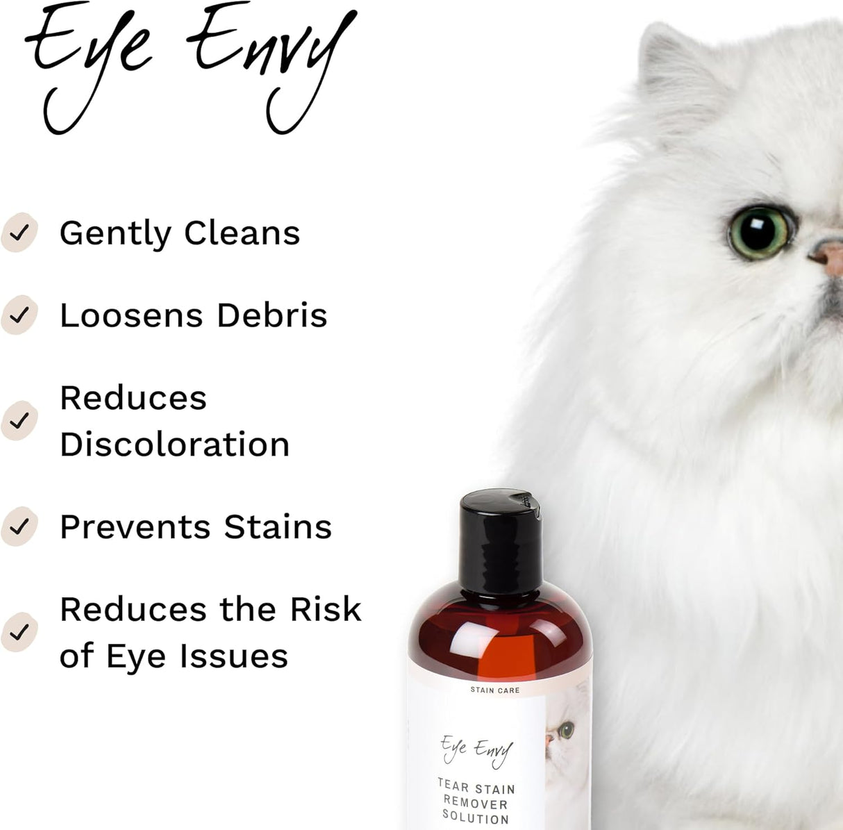Eye Envy Tear Stain Remover Solution for Cats 118Ml.