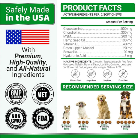 YUMA'S - YUMA'S Glucosamine for Dogs Hip and Joint Supplement 170 Masticables 2 Pack - The Red Vitamin MX - Cuidado De Cadera Y Articulaciones Para Perros - {{ shop.shopifyCountryName }}