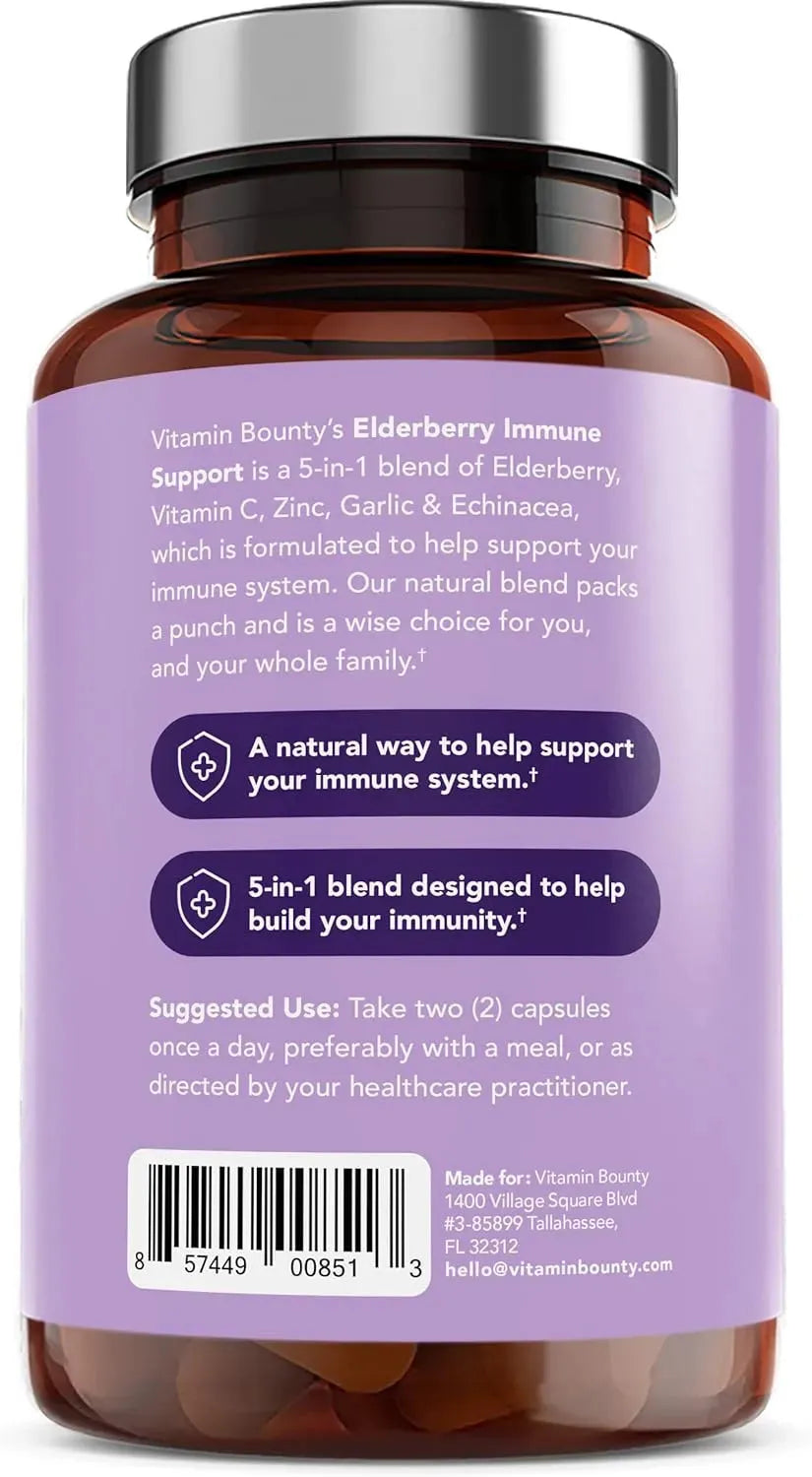 VITAMIN BOUNTY - Vitamin Bounty Elderberry Organic 60 Capsulas 2 Pack - The Red Vitamin MX - Suplementos Alimenticios - {{ shop.shopifyCountryName }}