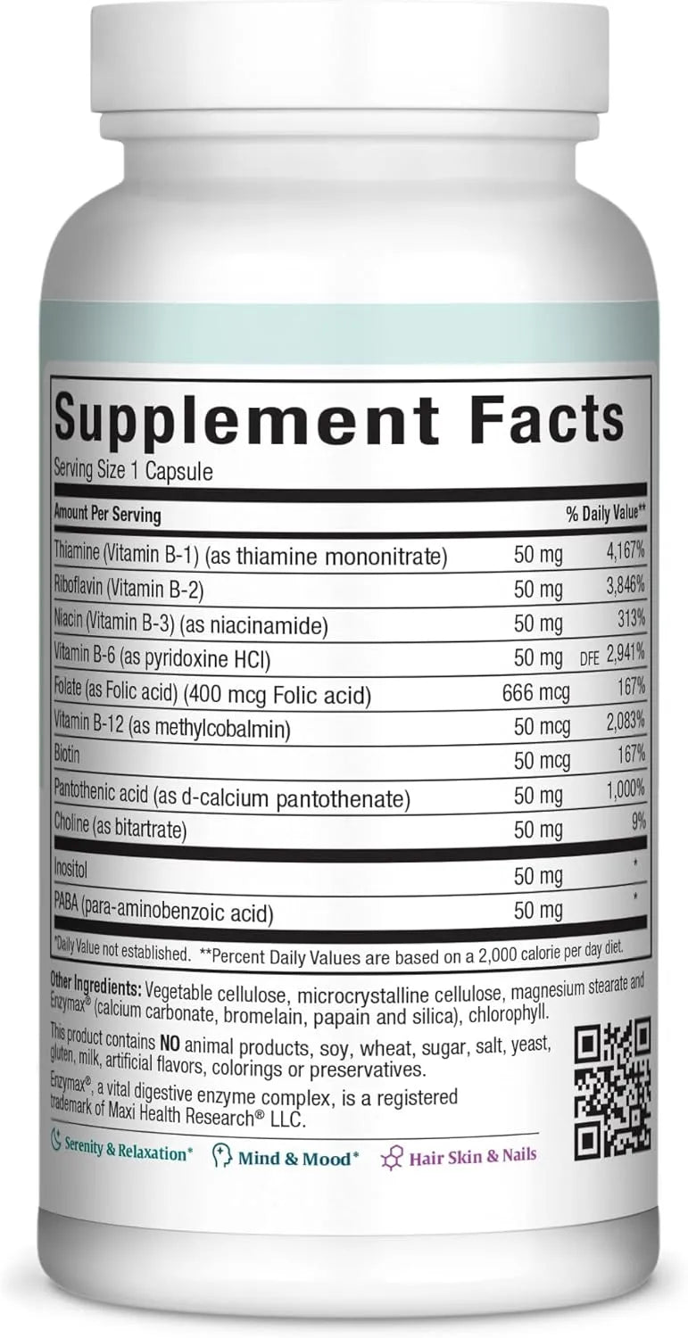 MAXI HEALTH - Maxi Health Stress Relief Vitamin B Complex 100 Capsulas - The Red Vitamin MX - Suplementos Alimenticios - {{ shop.shopifyCountryName }}