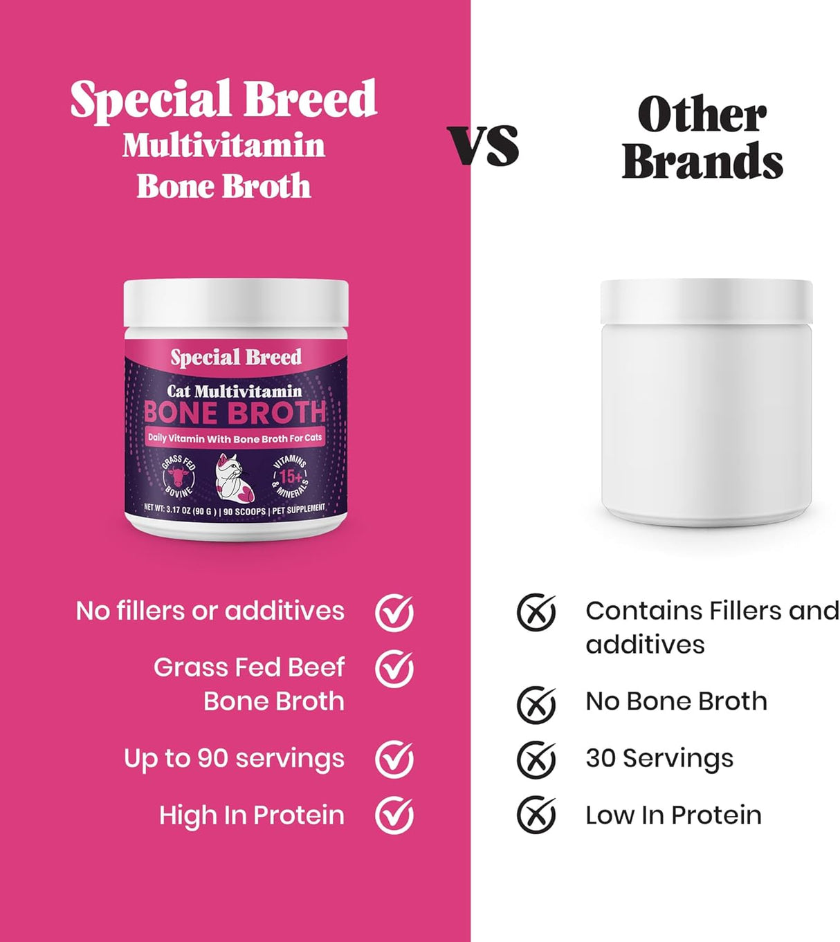 Special Breed Cat Multivitamin with Grass-Fed Beef Bone Broth 90Gr.
