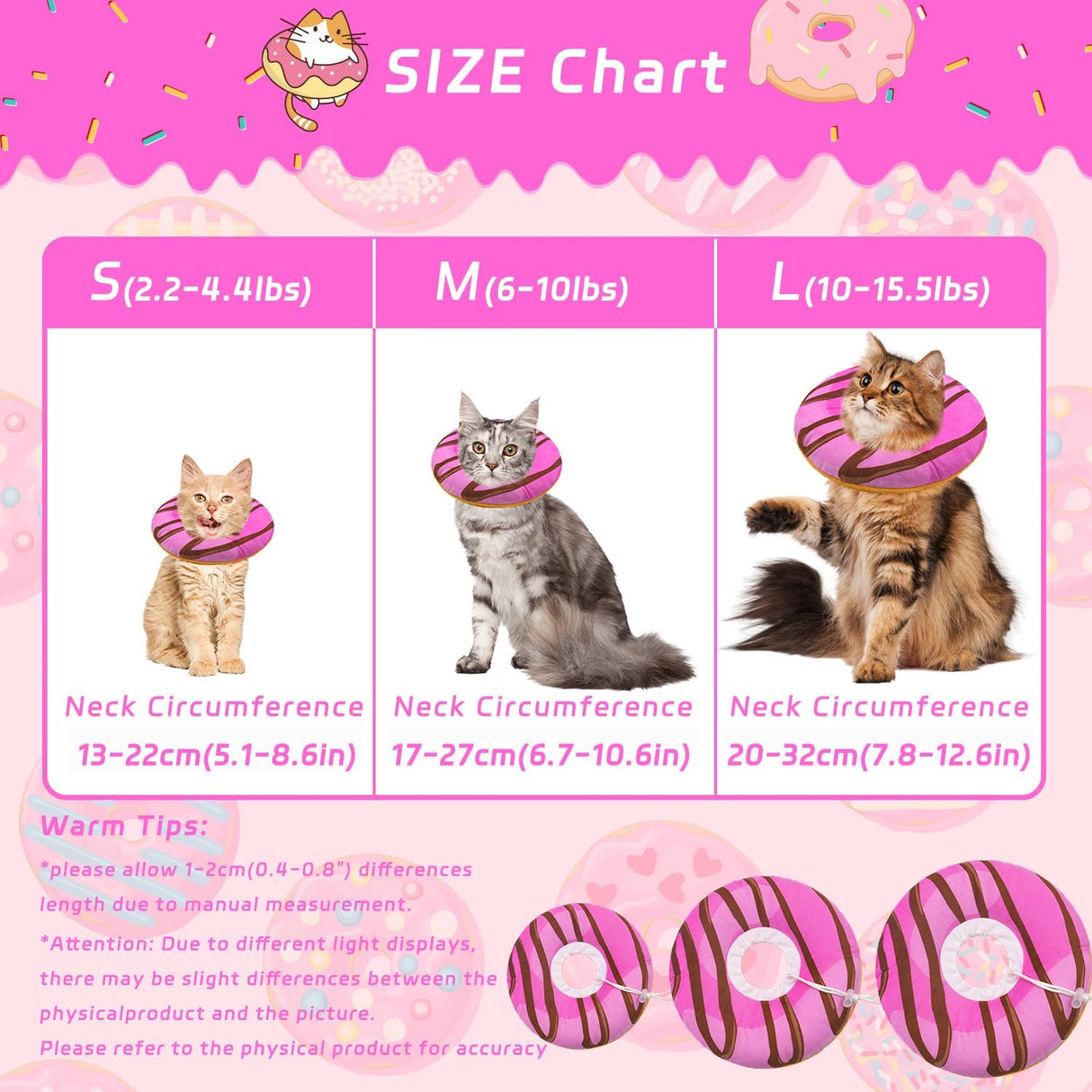 Seyezo Cat Cone Collar Soft Pink Medium