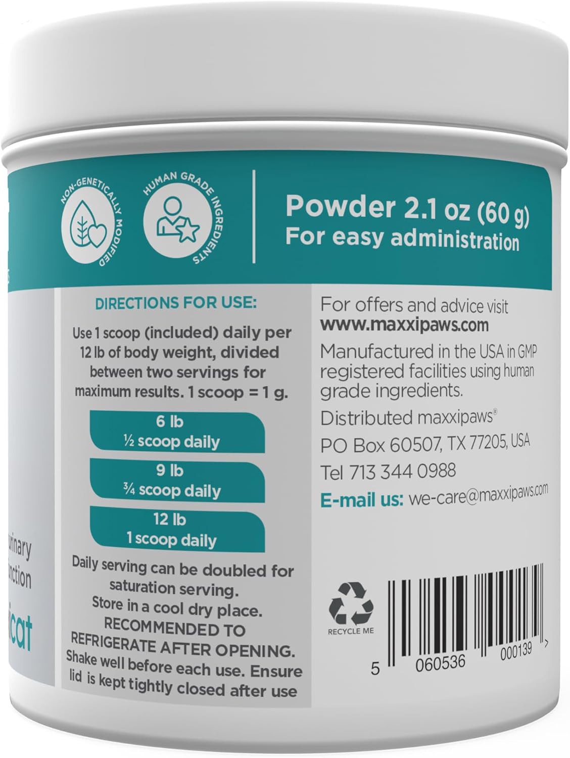maxxipaws maxxiUtract Urinary & Bladder Support Powder 2.1 Oz.