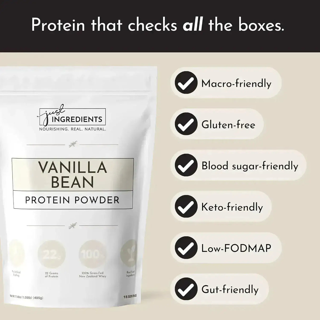 JUST INGREDIENTS - Just Ingredients Protein Powder Vanilla 15 Servicios - The Red Vitamin MX - Suplementos Alimenticios - {{ shop.shopifyCountryName }}