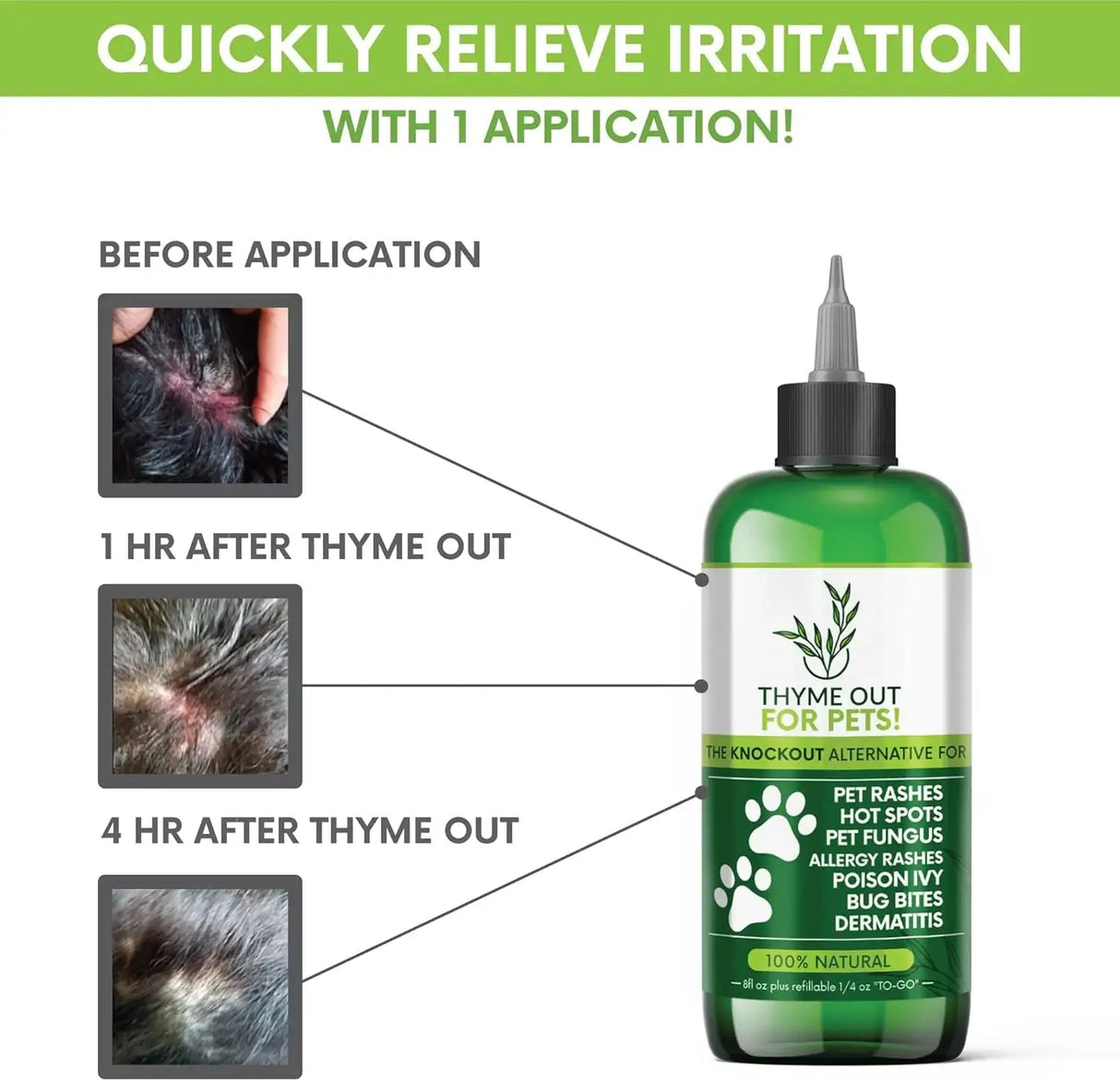 THYME OUT - Thyme Out Natural Dog and Cat Itch Relief & Skin Treatment 8 Fl.Oz. - The Red Vitamin MX - Remedios Para La Picazón De Perros - {{ shop.shopifyCountryName }}