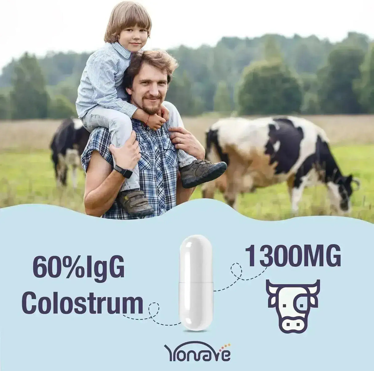YONRAVE - Yonrave Bovine Colostrum 1300Mg. 60 Capsulas 2 Pack - The Red Vitamin MX - Suplementos Alimenticios - {{ shop.shopifyCountryName }}